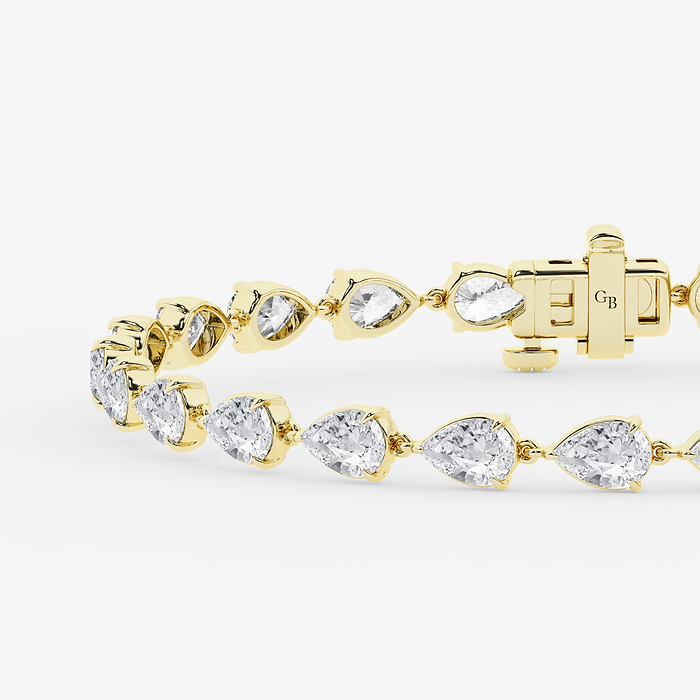 Pear Tennis Bracelet - 8 ctw Pear Diamond Tennis Bracelet - 7 Inches