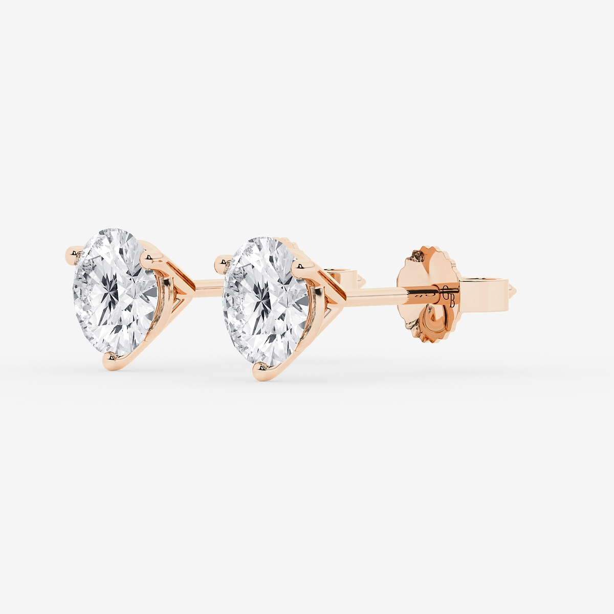 Additional Image 1 for  2 ctw Round Colorless Lab Grown Diamond Three Prong Martini Stud Earrings