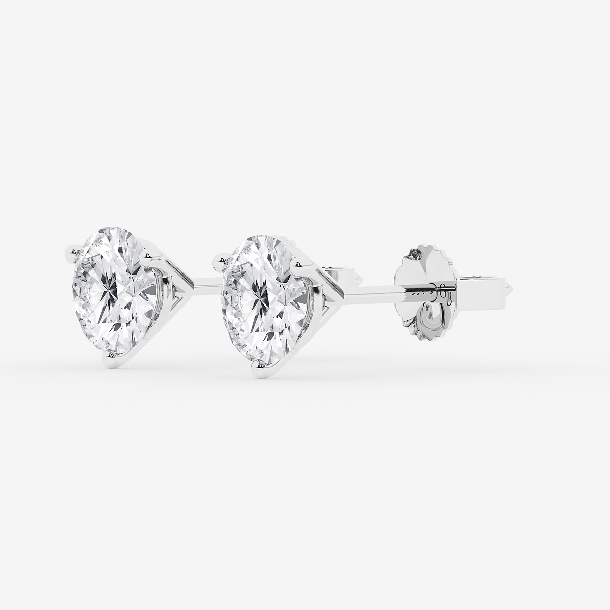 Additional Image 1 for  2 ctw Round Colorless Lab Grown Diamond Three Prong Martini Stud Earrings