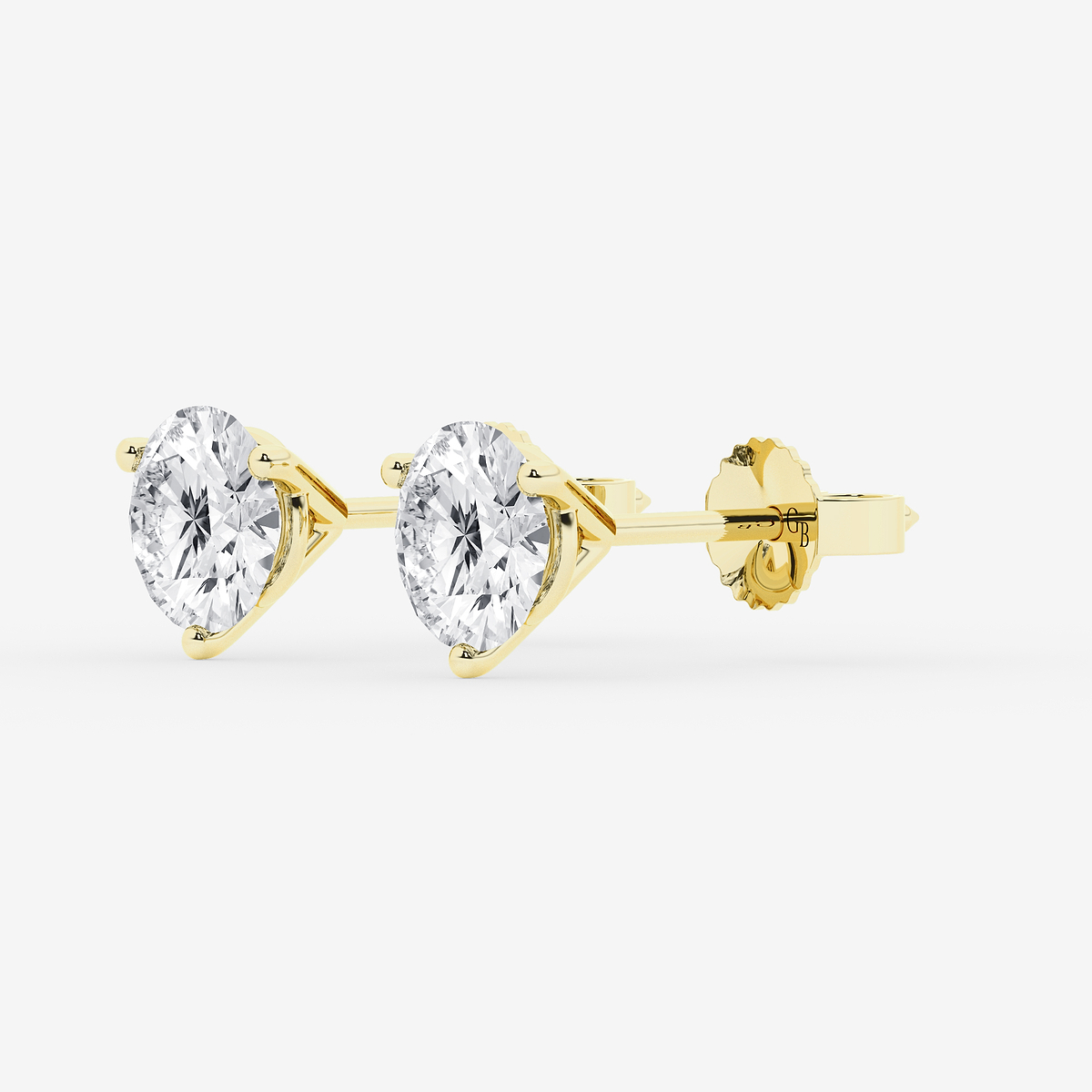 Additional Image 1 for  2 ctw Round Colorless Lab Grown Diamond Three Prong Martini Stud Earrings