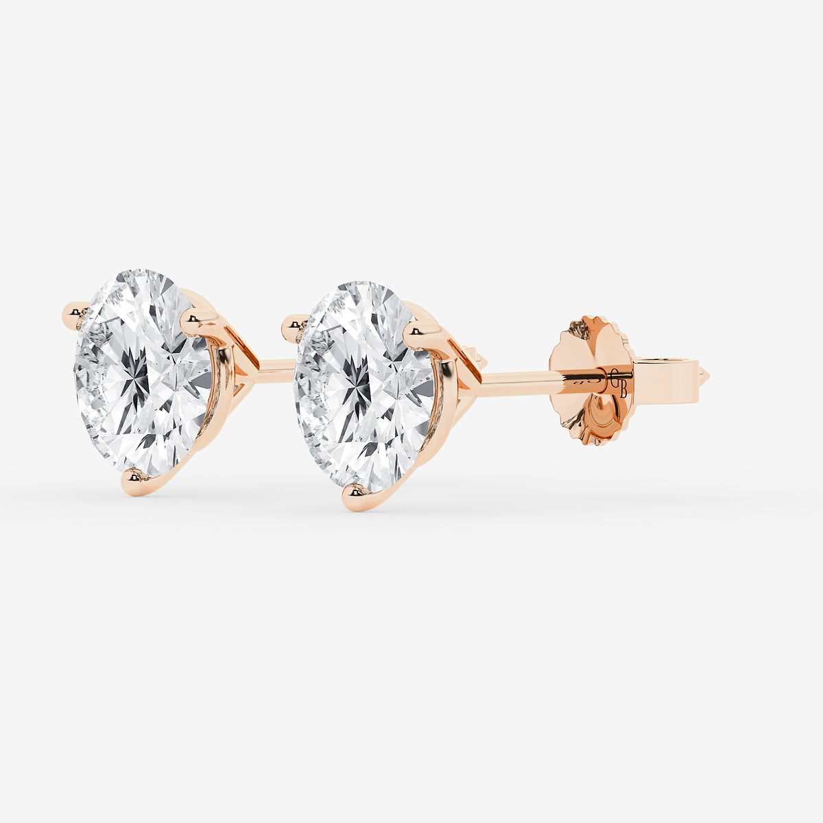 Additional Image 1 for  4 ctw Round Colorless Lab Grown Diamond Three Prong Martini Stud Earrings
