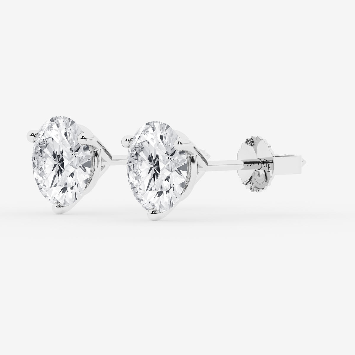 Additional Image 1 for  4 ctw Round Colorless Lab Grown Diamond Three Prong Martini Stud Earrings