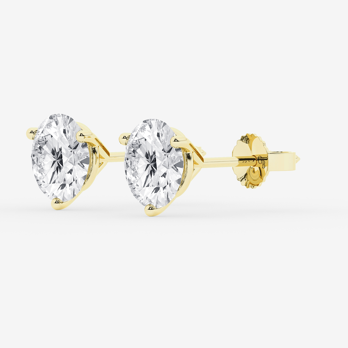 Additional Image 1 for  4 ctw Round Colorless Lab Grown Diamond Three Prong Martini Stud Earrings