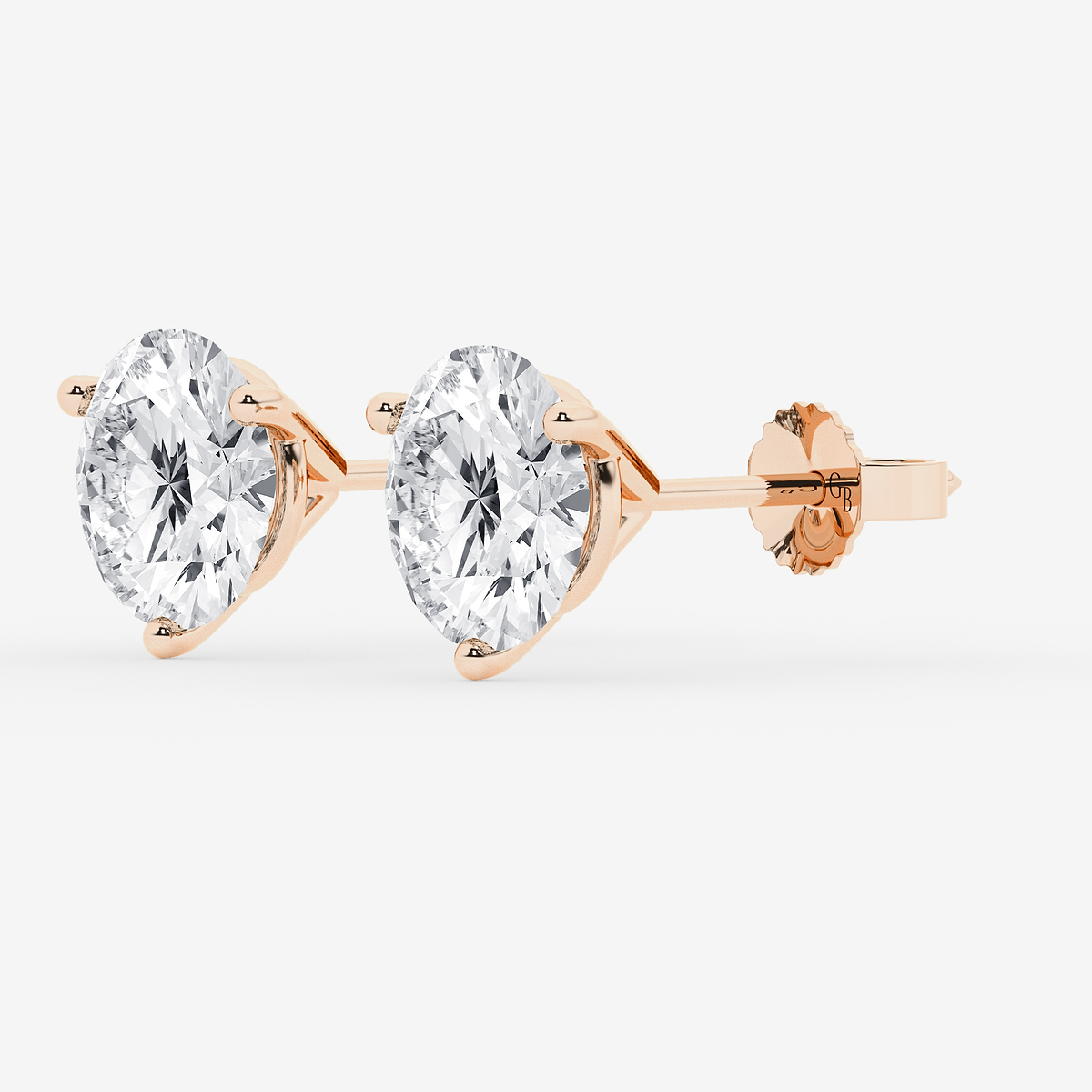 Additional Image 1 for  5 ctw Round Colorless Lab Grown Diamond Three Prong Martini Stud Earrings