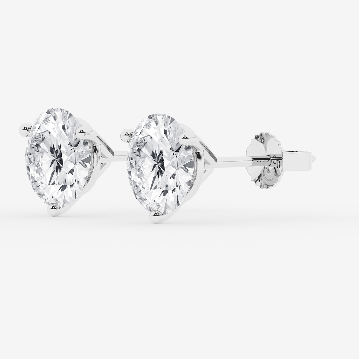 Additional Image 1 for  5 ctw Round Colorless Lab Grown Diamond Three Prong Martini Stud Earrings