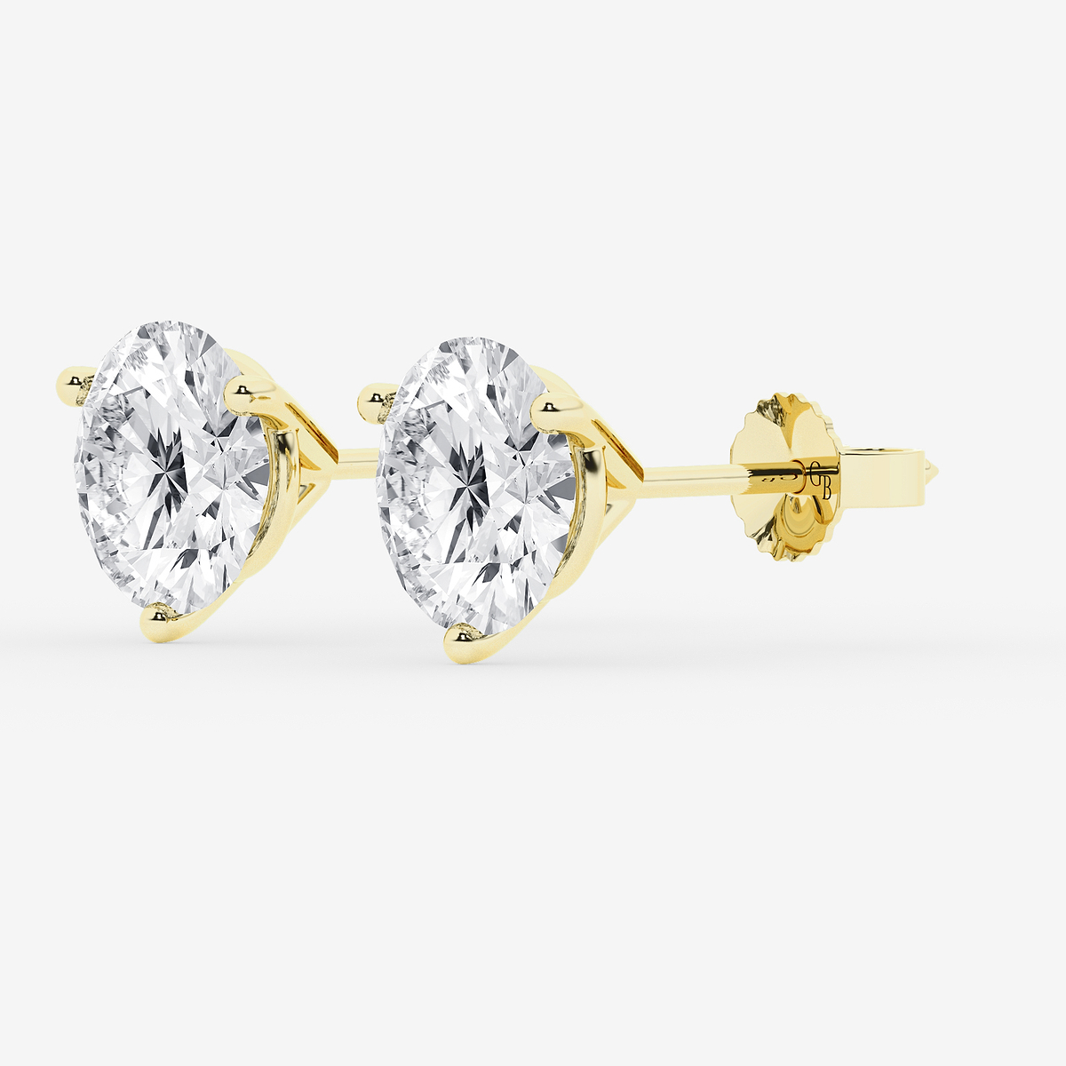 Additional Image 1 for  5 ctw Round Colorless Lab Grown Diamond Three Prong Martini Stud Earrings
