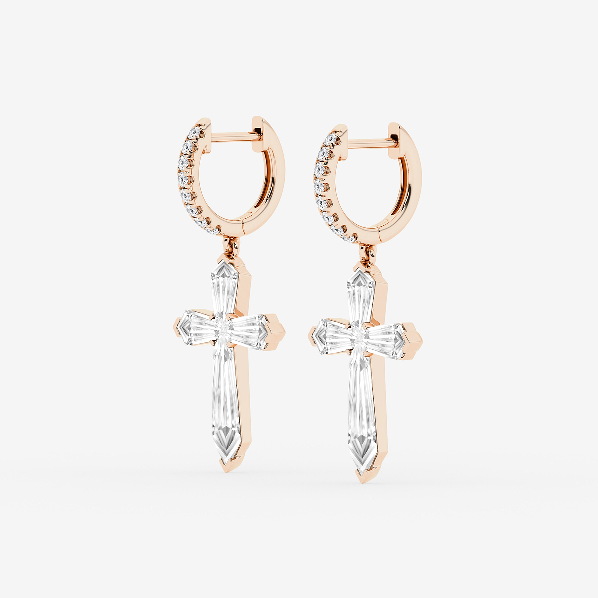 Additional Image 1 for  3 1/2 ctw Shield Lab Grown Diamond Cross Dangle Earrings