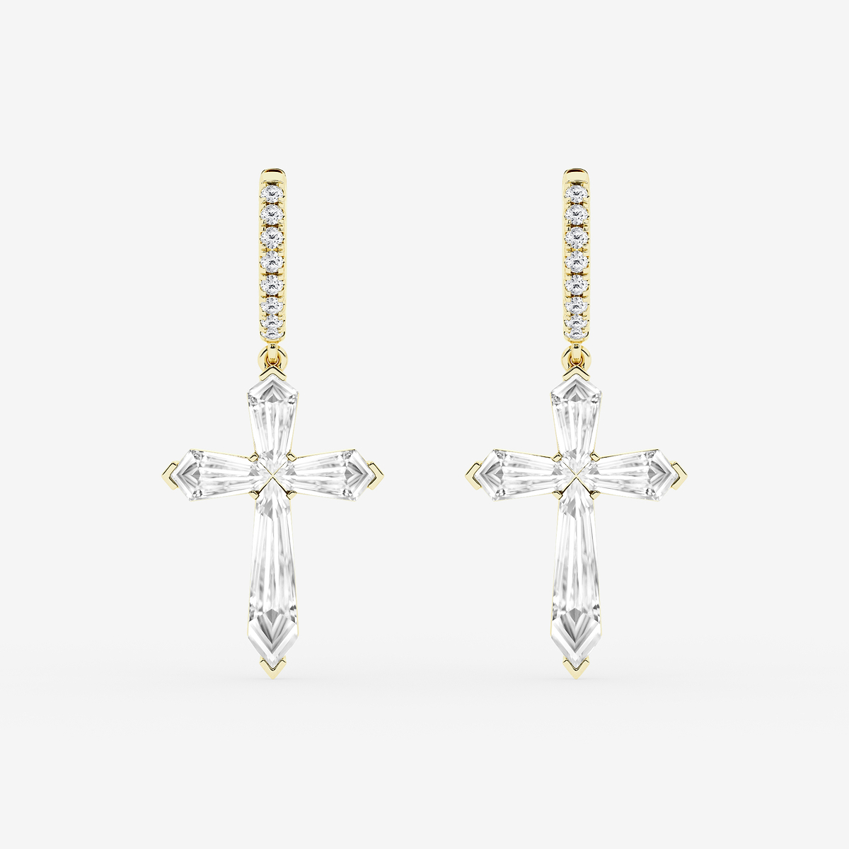 3 1/2 ctw Shield Lab Grown Diamond Cross Dangle Earrings