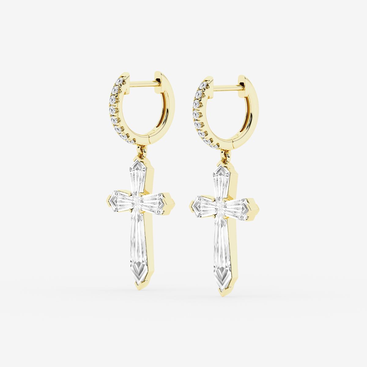 Additional Image 1 for  3 1/2 ctw Shield Lab Grown Diamond Cross Dangle Earrings
