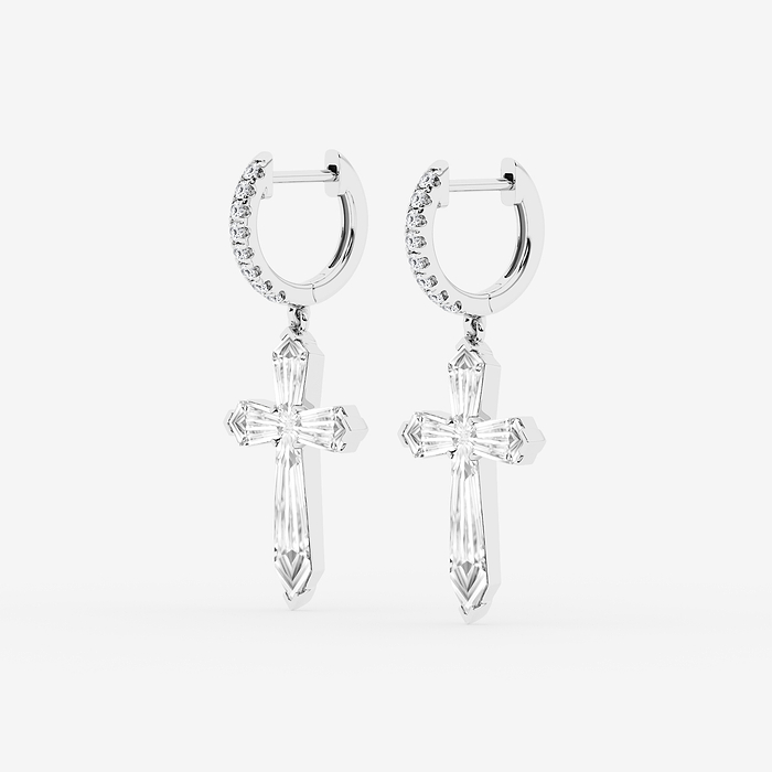 Shield Cross Dangle Earrings