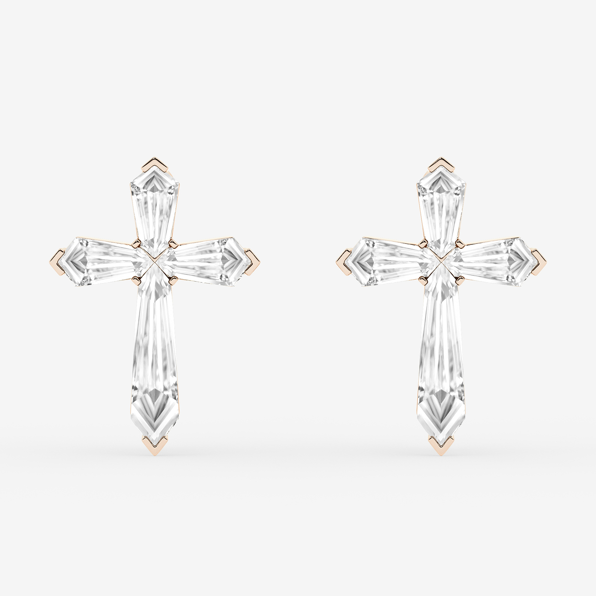 3 1/3 ctw Shield Lab Grown Diamond Cross Hoop Earrings