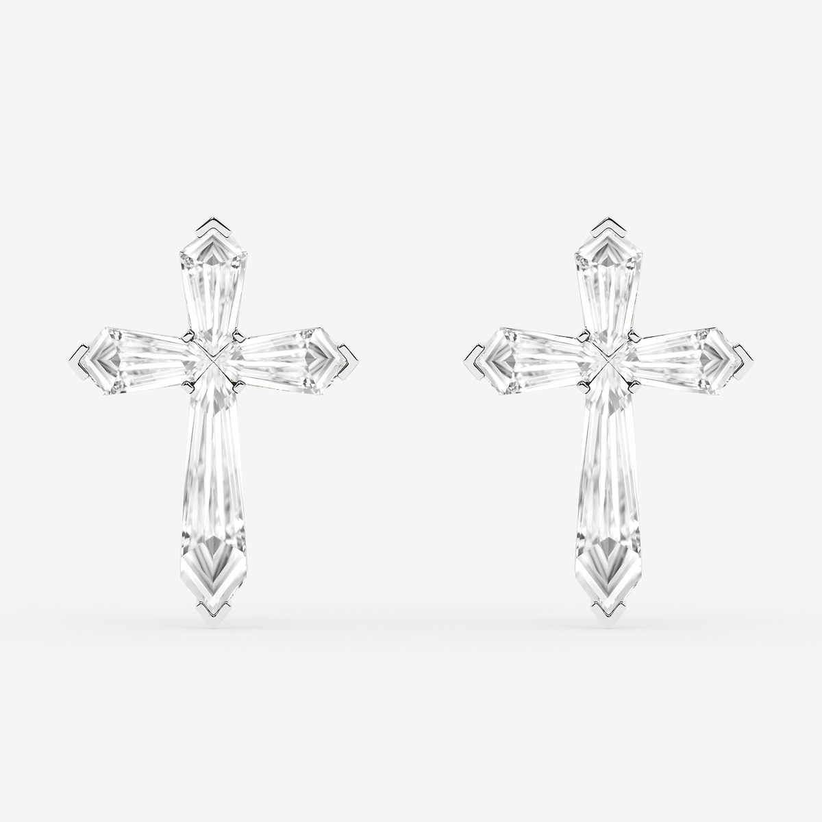 3 1/3 ctw Shield Lab Grown Diamond Cross Hoop Earrings