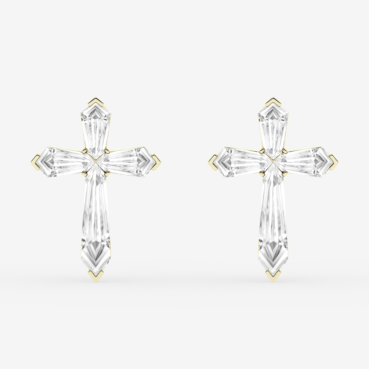 3 1/3 ctw Shield Lab Grown Diamond Cross Hoop Earrings