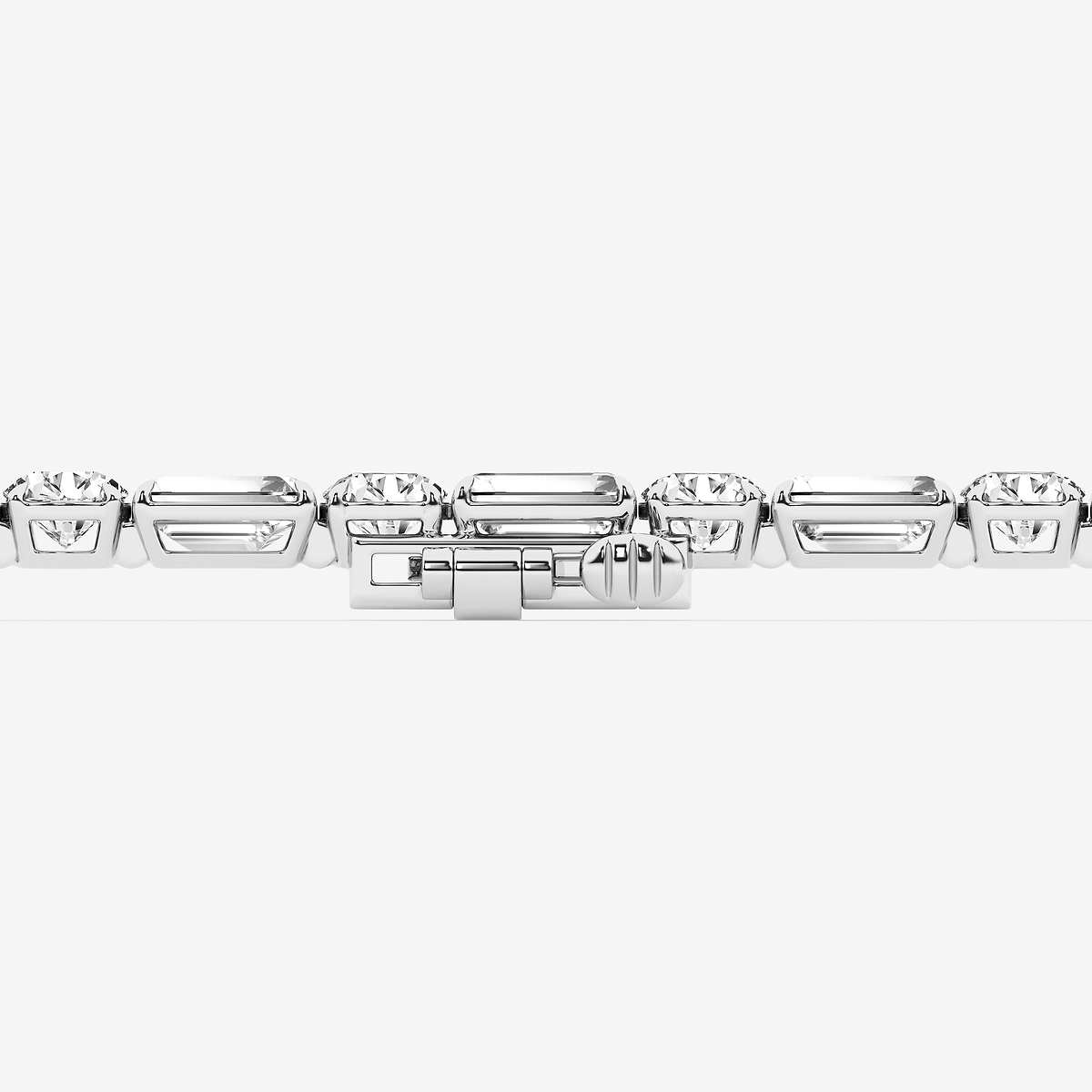 Additional Image 2 for  15 ctw Emerald and Round Lab Grown Diamond Alternating Tennis Bracelet - 7 Inches