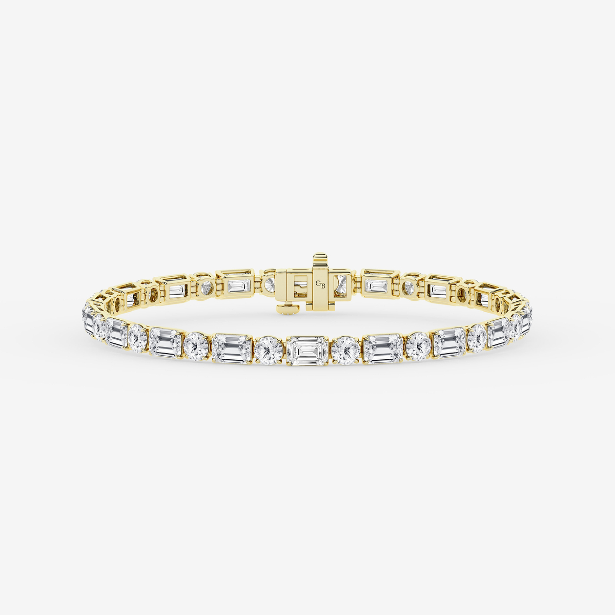 15 ctw Emerald and Round Lab Grown Diamond Alternating Tennis Bracelet - 7 Inches
