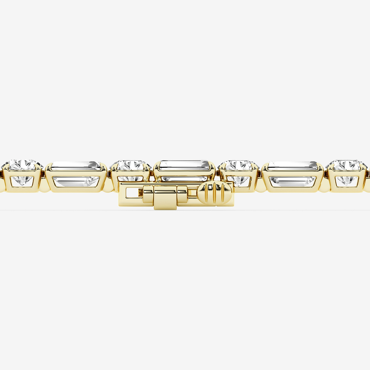 Additional Image 2 for  15 ctw Emerald and Round Lab Grown Diamond Alternating Tennis Bracelet - 7 Inches