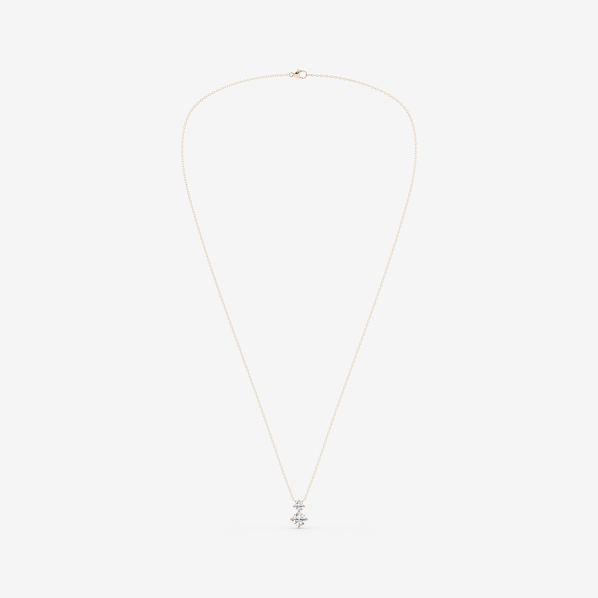 Additional Image 3 for  1 ctw Round Lab Grown Diamond Two Stone Pendant with Adjustable Chain