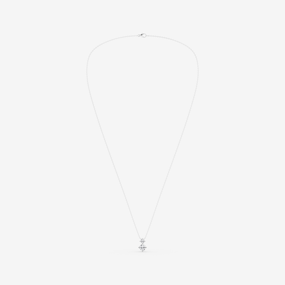 Additional Image 3 for  1 ctw Round Lab Grown Diamond Two Stone Pendant with Adjustable Chain