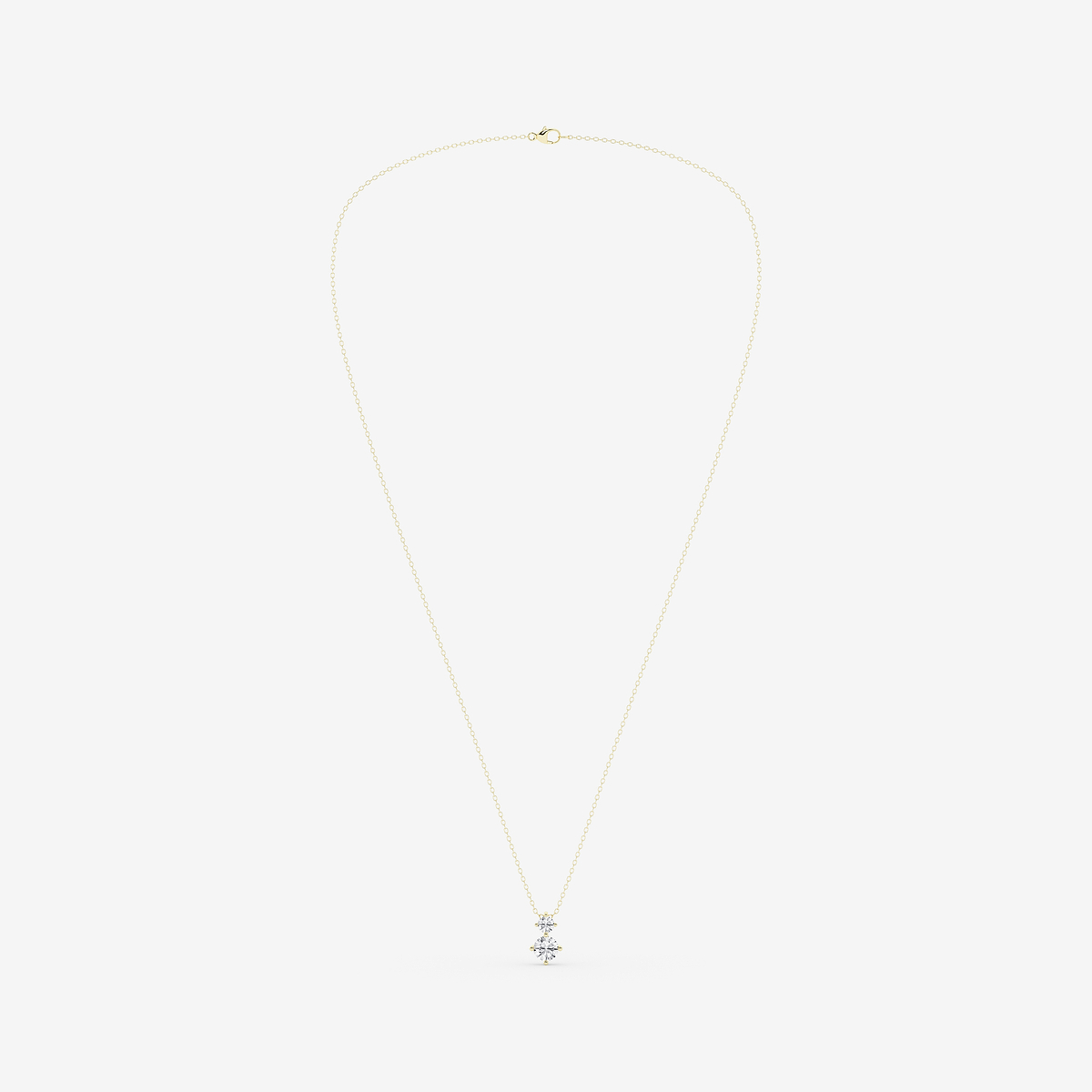 Additional Image 3 for  1 ctw Round Lab Grown Diamond Two Stone Pendant with Adjustable Chain
