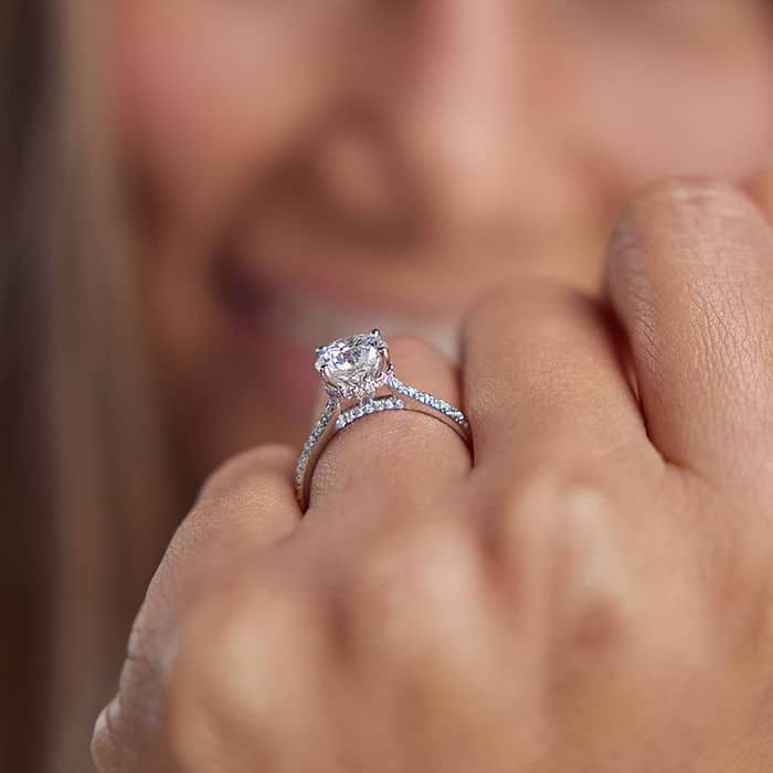 Additional Image 3 for  2 1/2 ctw Round Lab Grown Diamond Royal Crown Engagement Ring