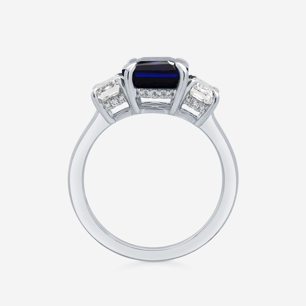 Freesia 10X8mm Emerald Cut Created Sapphire and 1 7/8 ctw