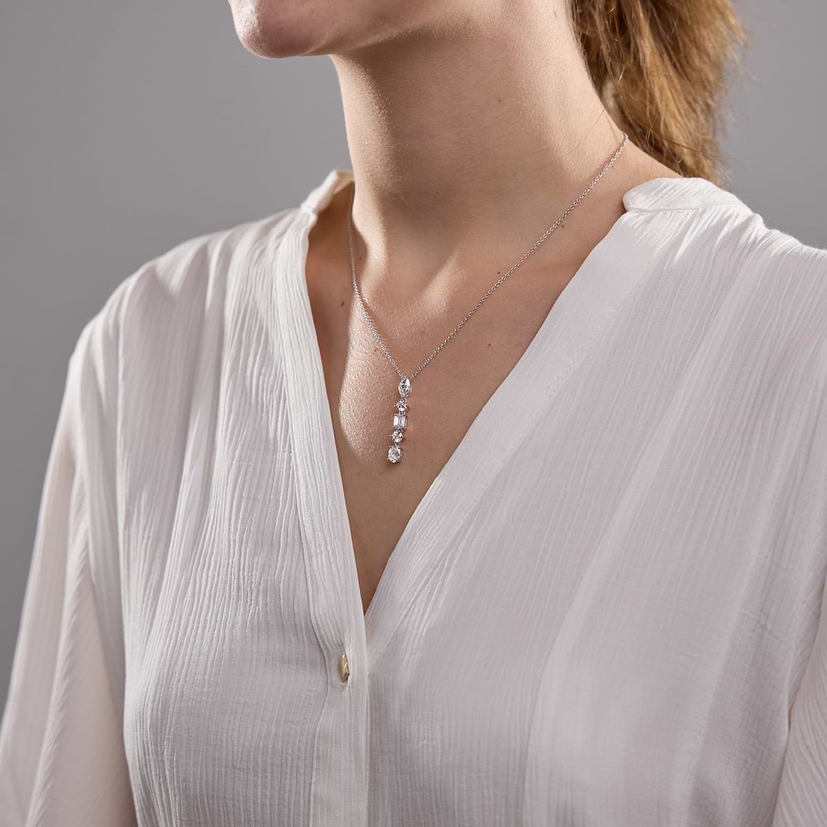 Additional Image 4 for  2 ctw Multi-Shape Lab Grown Diamond Pendant with Adjustable Chain