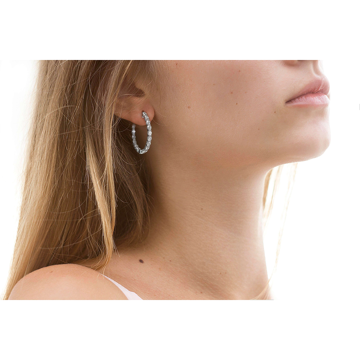 5 ctw Oval Lab Grown Diamond Inside Out Hoop Earrings