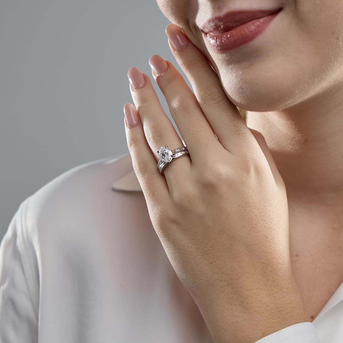 Additional Image 2 for  1 7/8 ctw Cushion Lab Grown Diamond Hidden Halo Engagement Ring