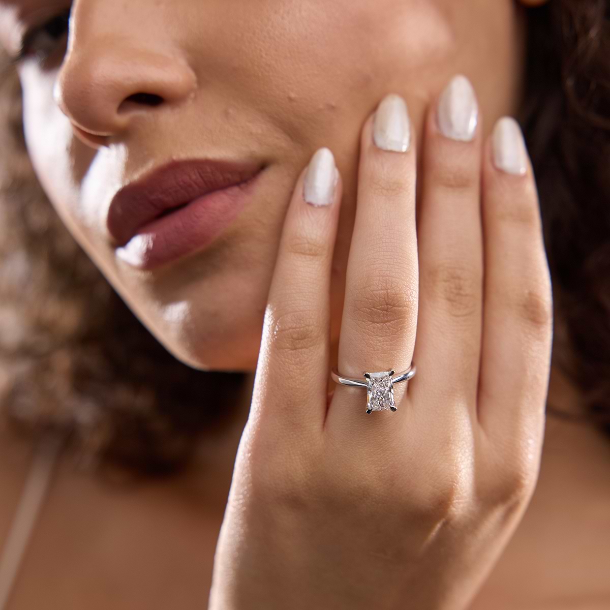 3 ctw Radiant Lab Grown Diamond Petite Solitaire Engagement Ring