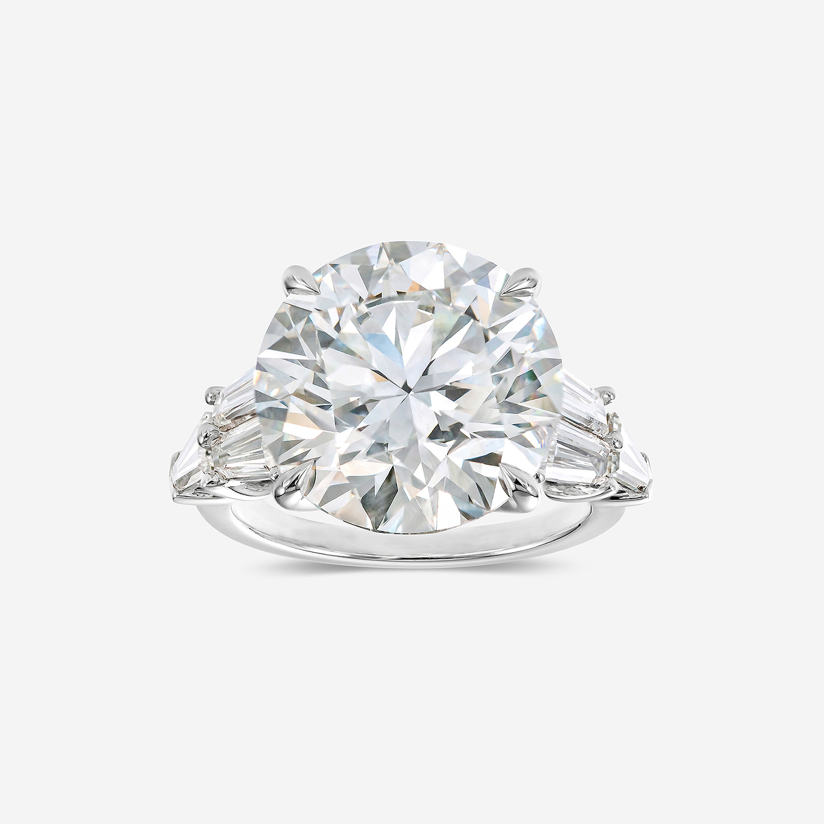 13 2/5 ctw Round Lab Grown Diamond Side Stone Engagement Ring