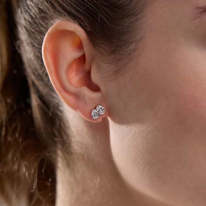 Toi Et Moi Oval and Pear Stud Earrings