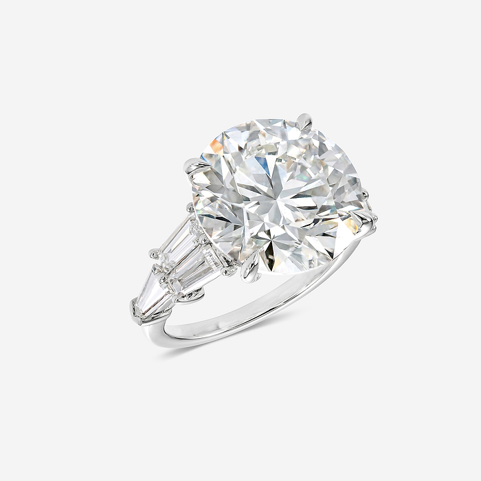 13 2/5 ctw Round Lab Grown Diamond Side Stone Engagement Ring