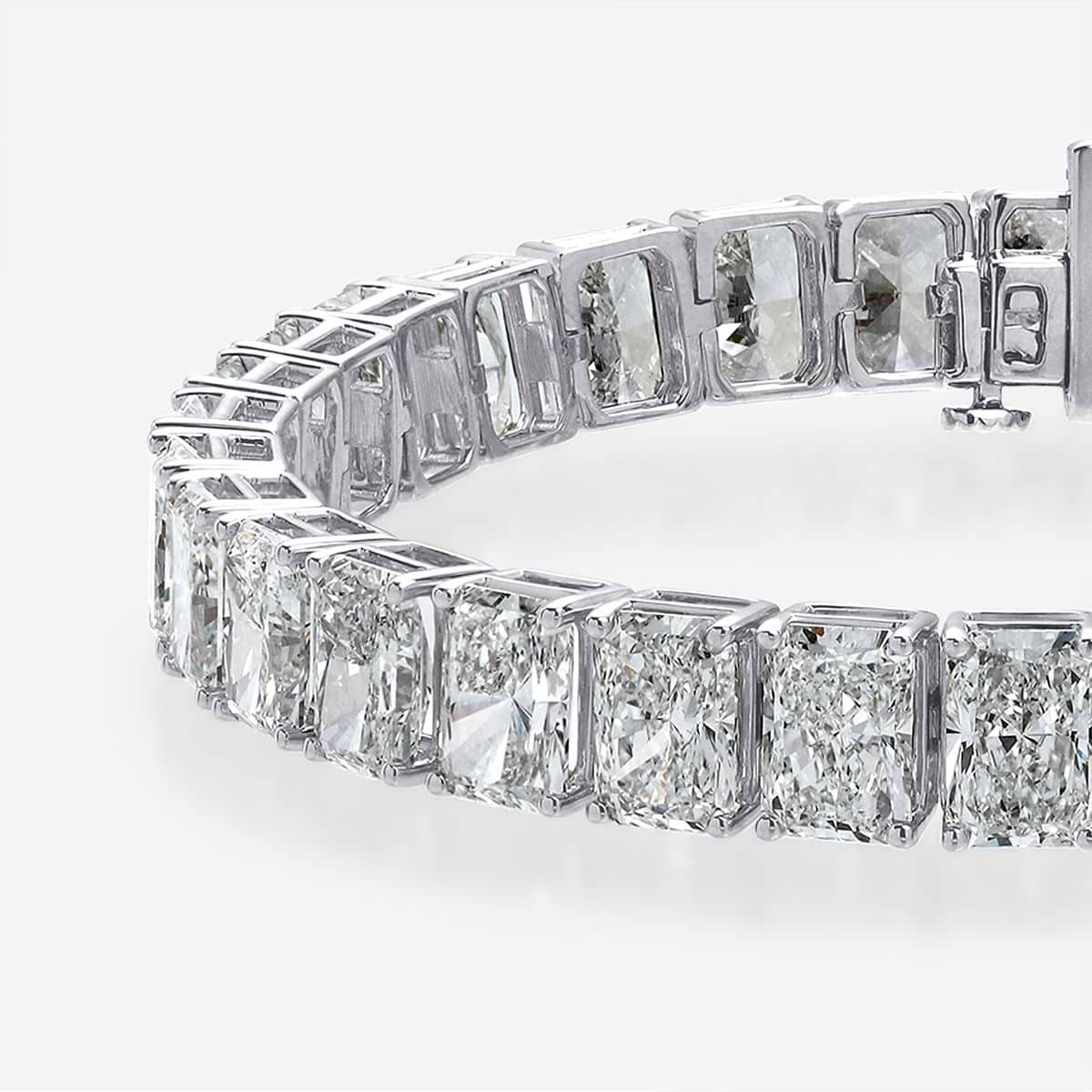 Additional Image 1 for  33 ctw Radiant Lab Grown Diamond Four-Prong Tennis Bracelet - 7 Inches