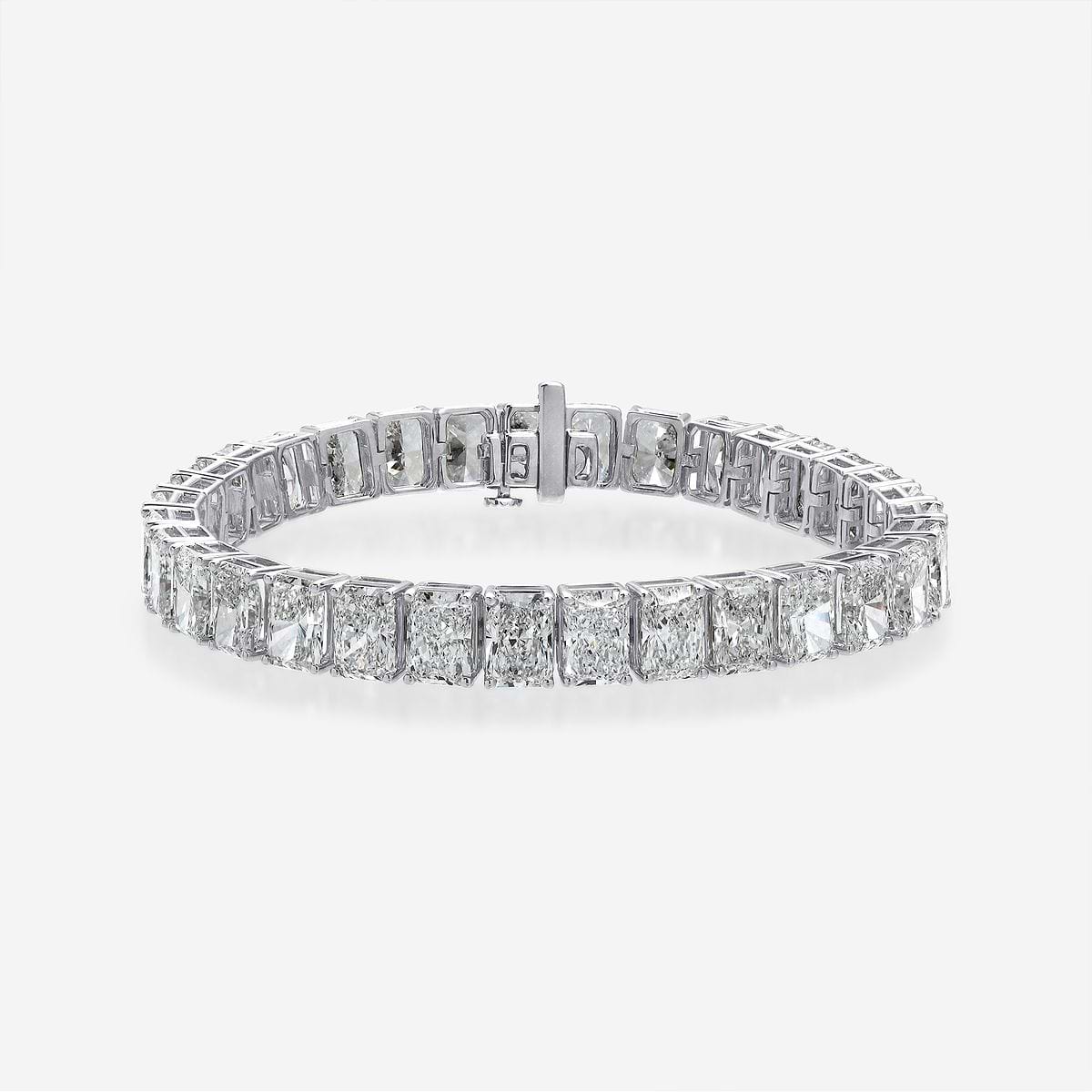 33 ctw Radiant Lab Grown Diamond Four-Prong Tennis Bracelet - 7 Inches