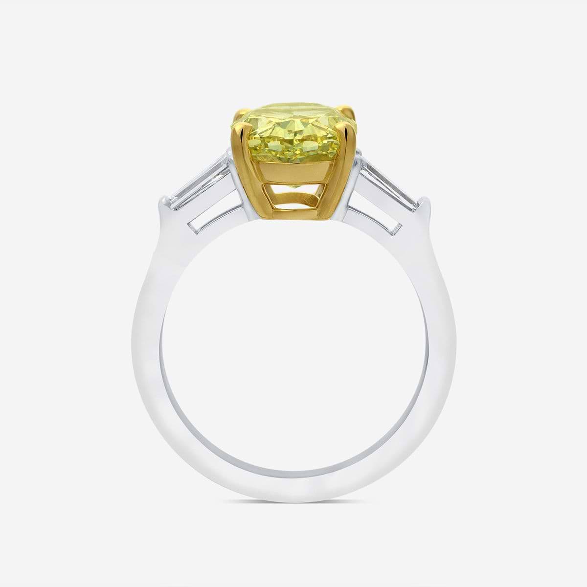 Additional Image 1 for  4 1/2 ctw Fancy Yellow Oval Lab Grown Diamond Three-Stone Engagement Ring