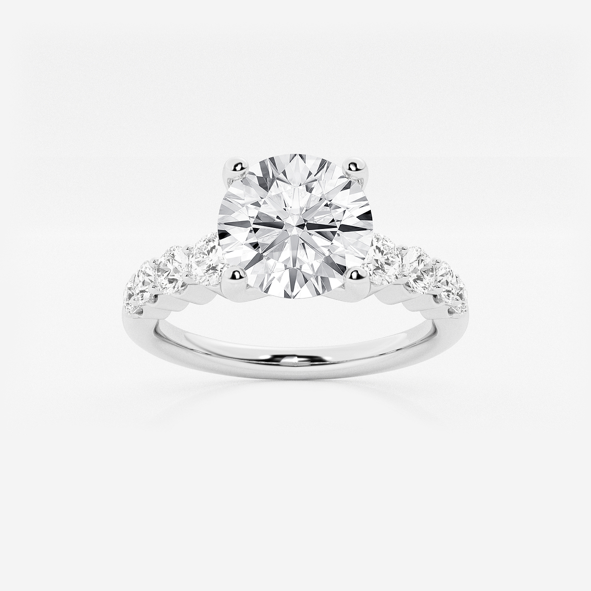 3 ctw Round Lab Grown Diamond Graduated Engagement Ring