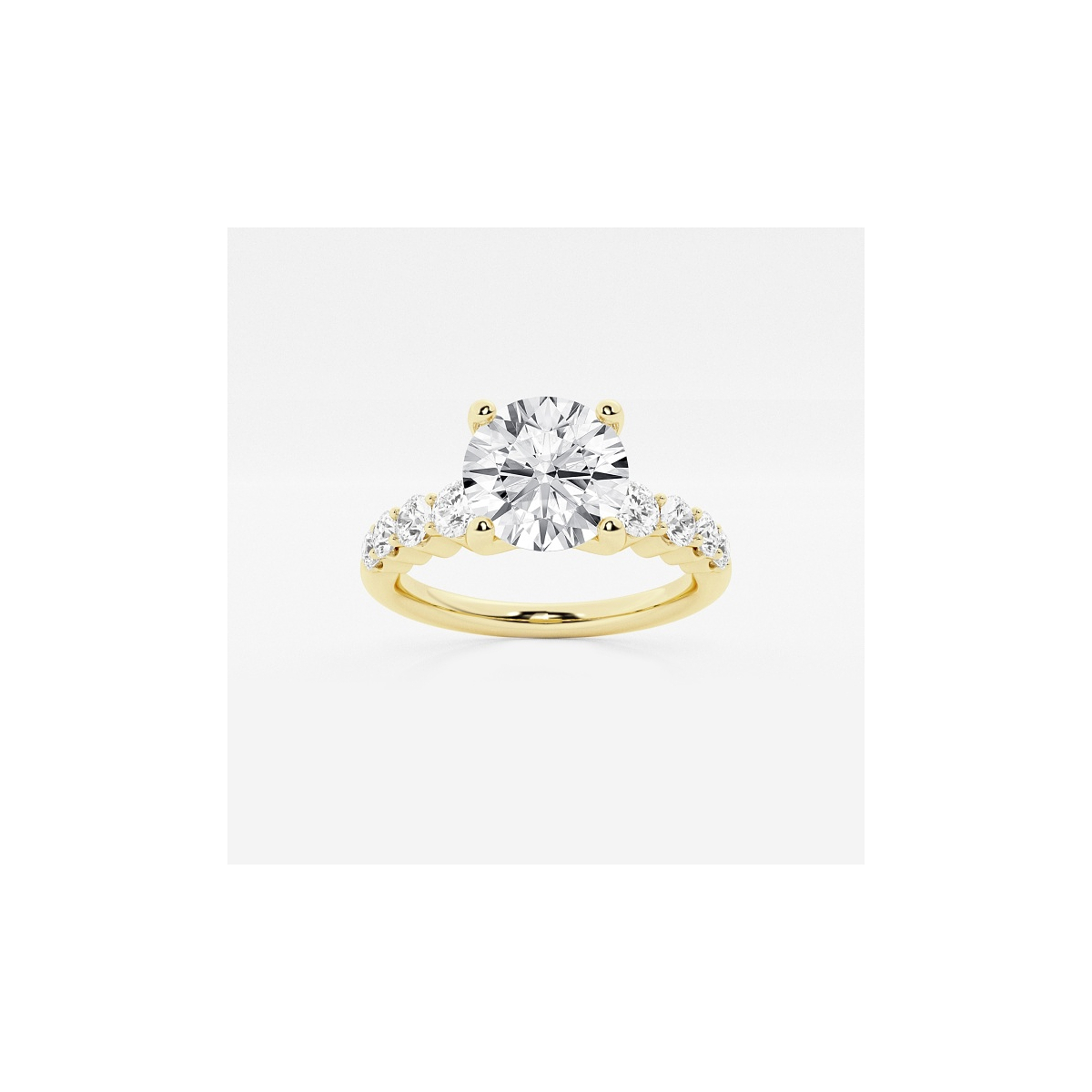 3 ctw Round Lab Grown Diamond Graduated Engagement Ring
