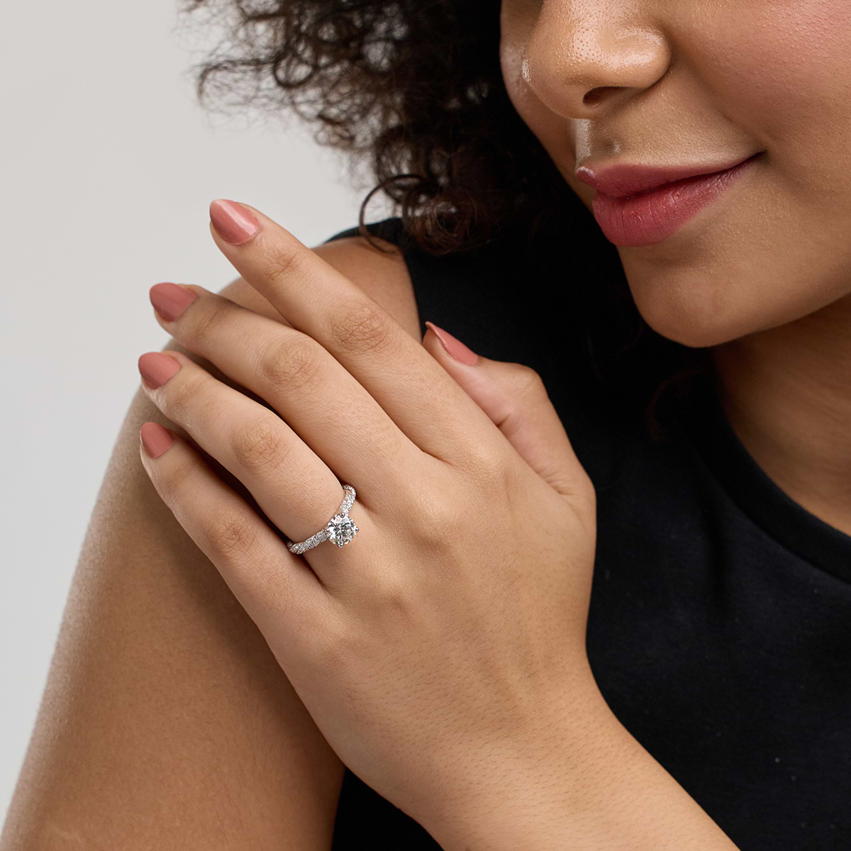 Additional Image 2 for  2 ctw Round Lab Grown Diamond Ribbon Engagement Ring