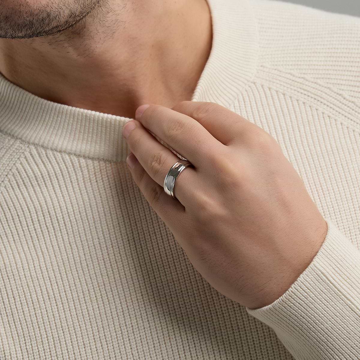 7mm High Polish Inlay Wedding Band