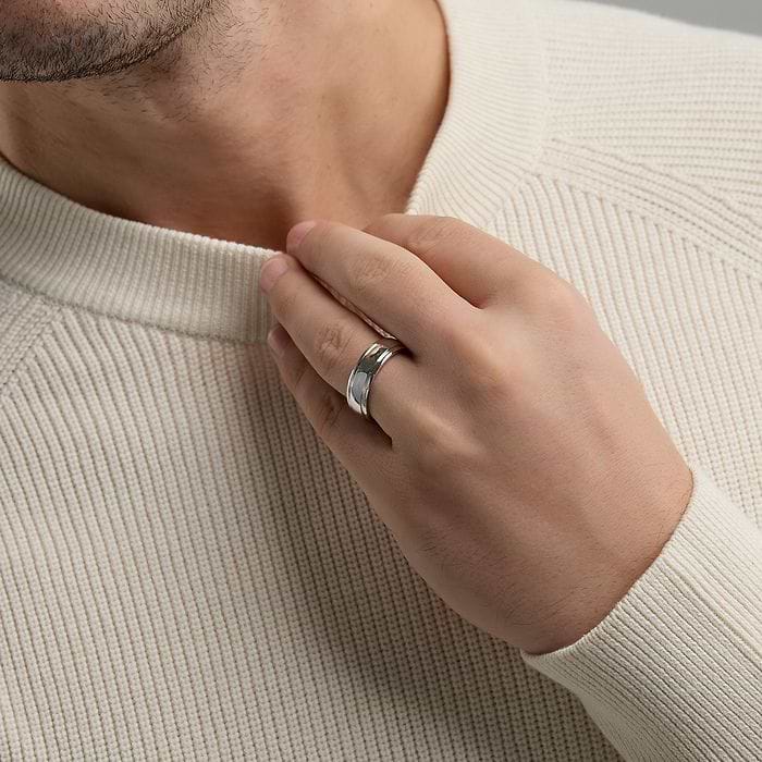 7mm High Polish Inlay Wedding Band