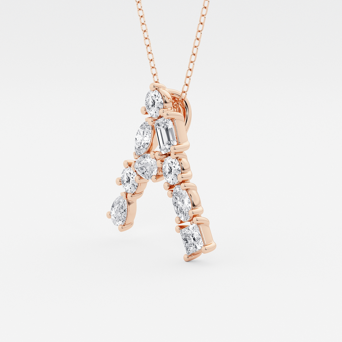 Additional Image 1 for  1 3/4 ctw Mosaic Multi-Shape Initial A Pendant