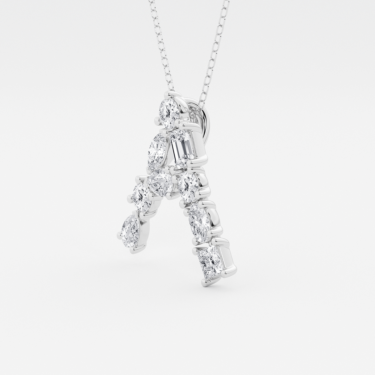Additional Image 1 for  1 3/4 ctw Mosaic Multi-Shape Initial A Pendant