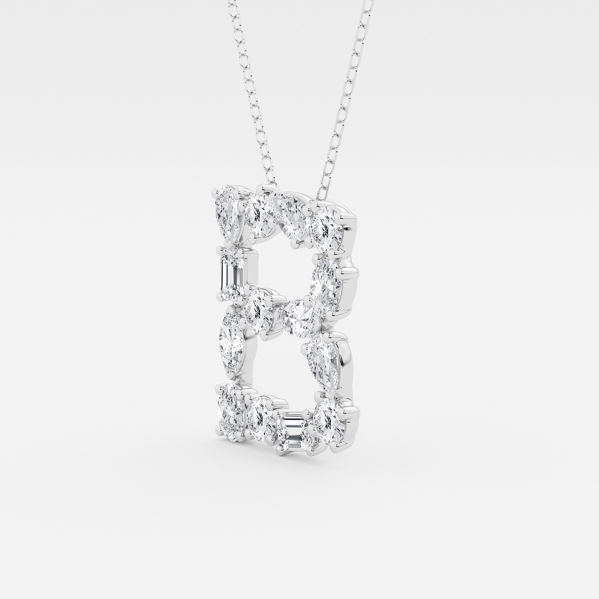 Additional Image 1 for  1 3/4 ctw Mosaic Multi-Shape Initial B Pendant