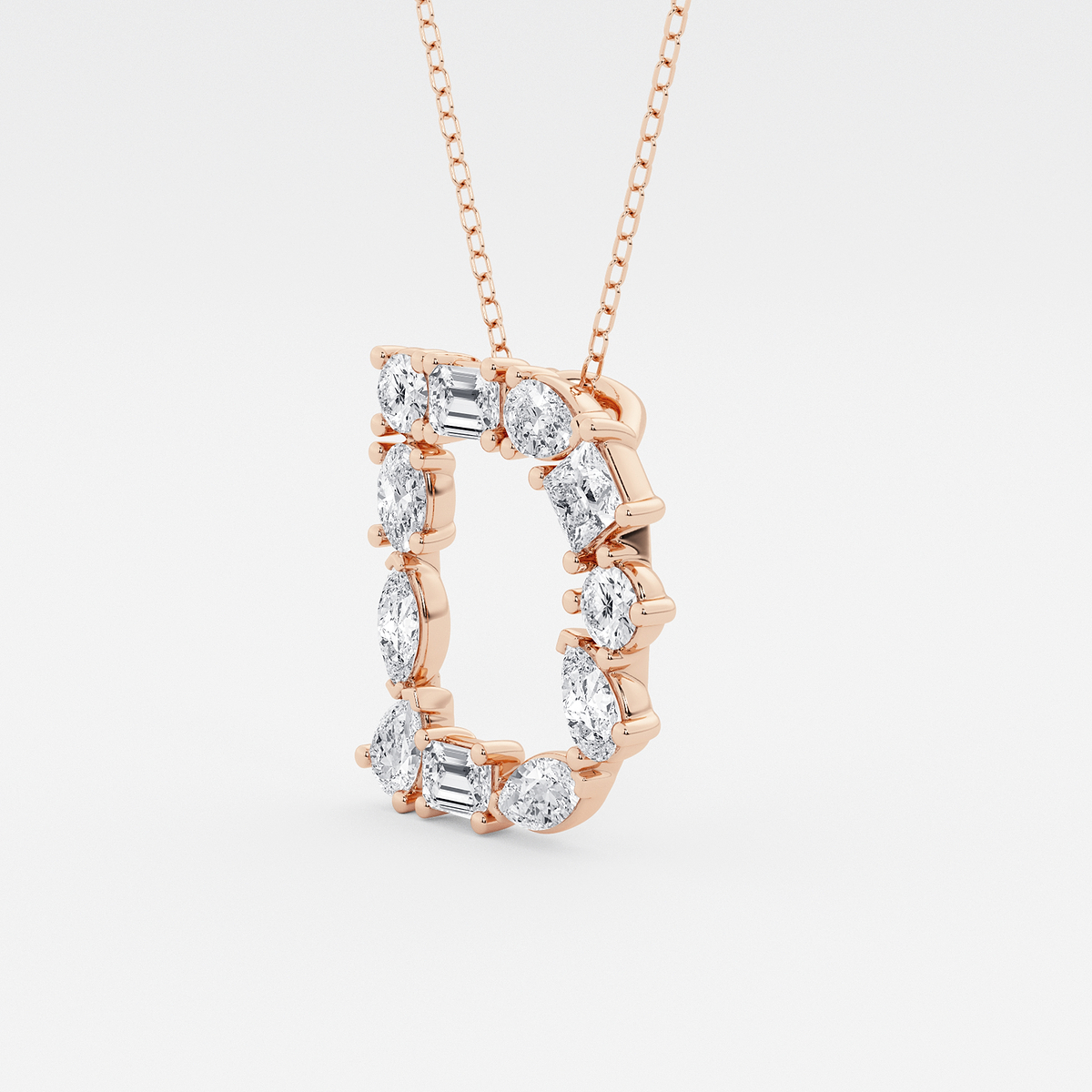 Additional Image 1 for  1 3/4 ctw Mosaic Multi-Shape Initial D Pendant