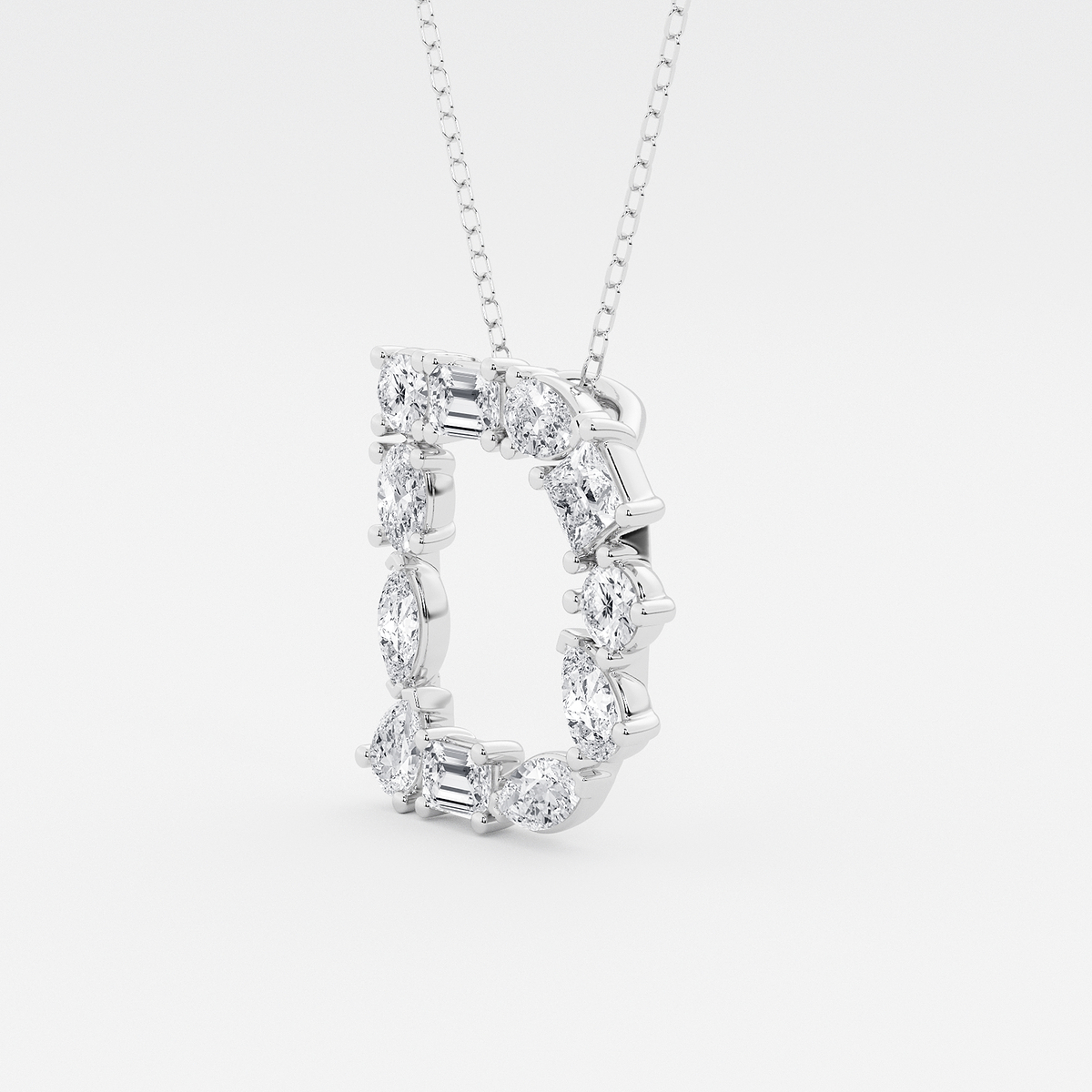 Additional Image 1 for  1 3/4 ctw Mosaic Multi-Shape Initial D Pendant