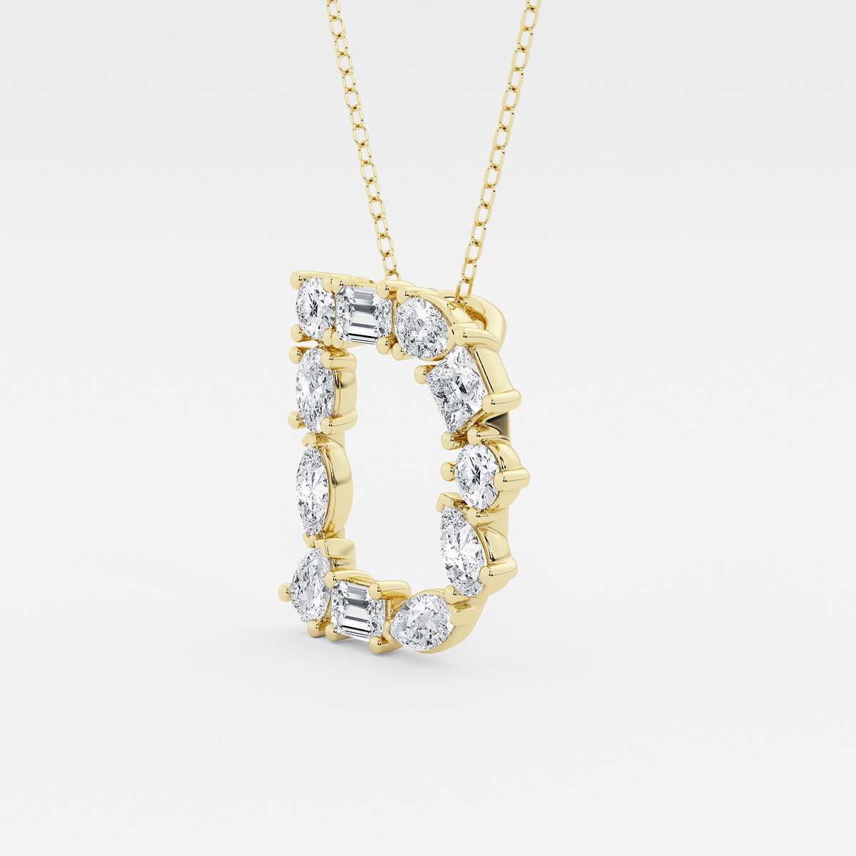 Additional Image 1 for  1 3/4 ctw Mosaic Multi-Shape Initial D Pendant