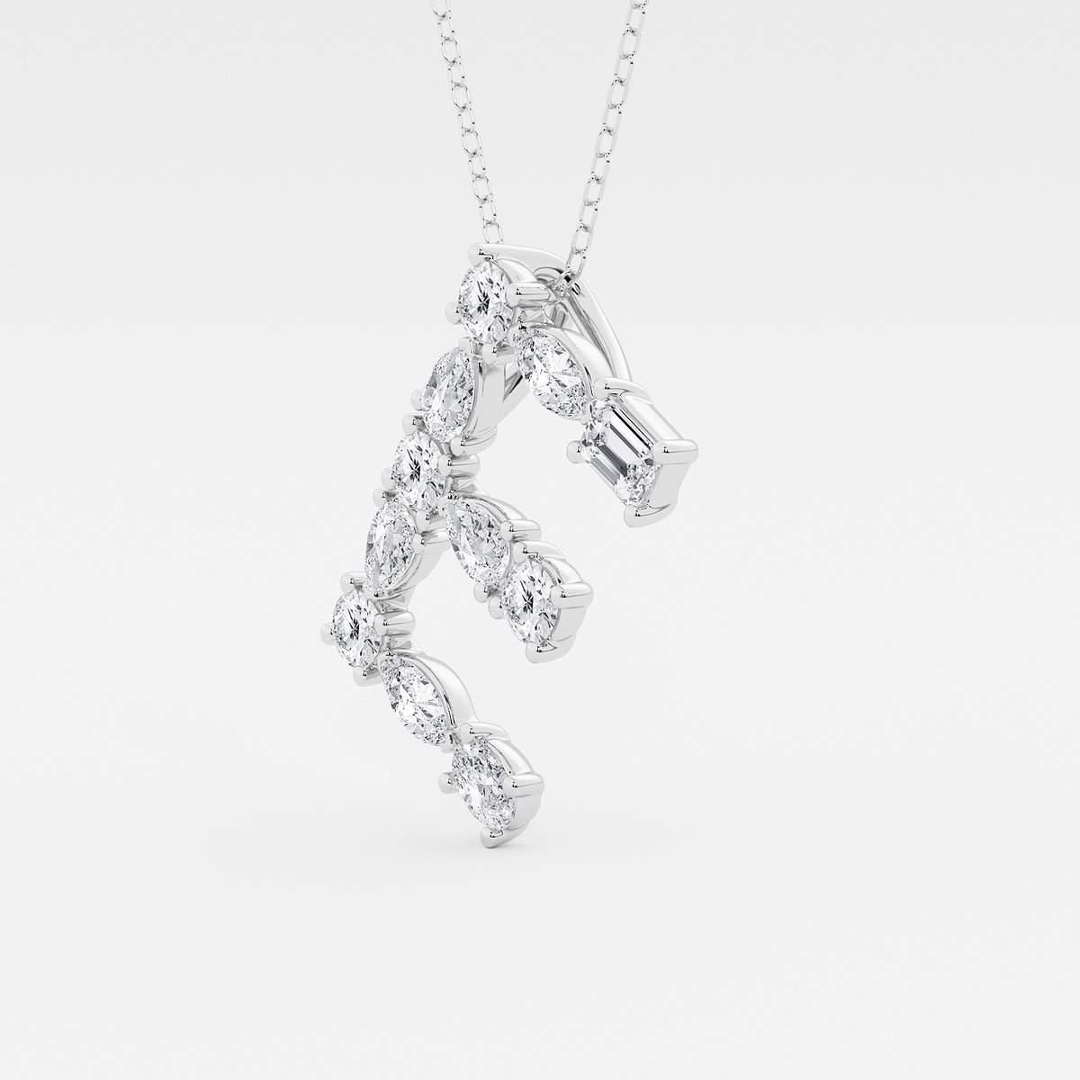 Additional Image 1 for  1 3/4 ctw Mosaic Multi-Shape Initial E Pendant