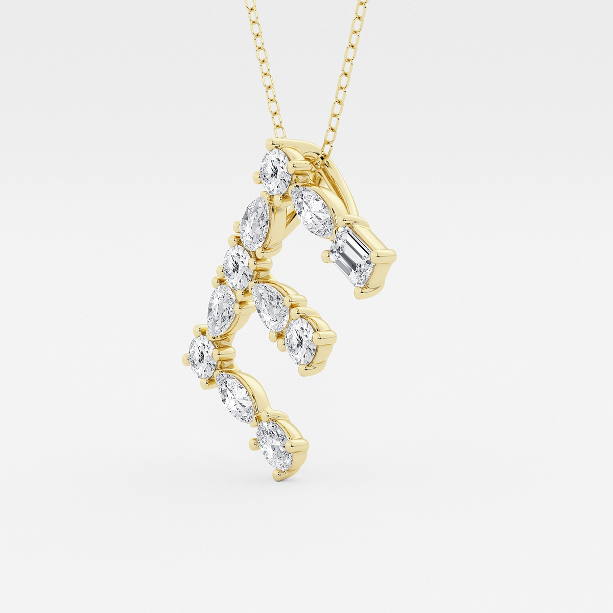 Additional Image 1 for  1 3/4 ctw Mosaic Multi-Shape Initial E Pendant