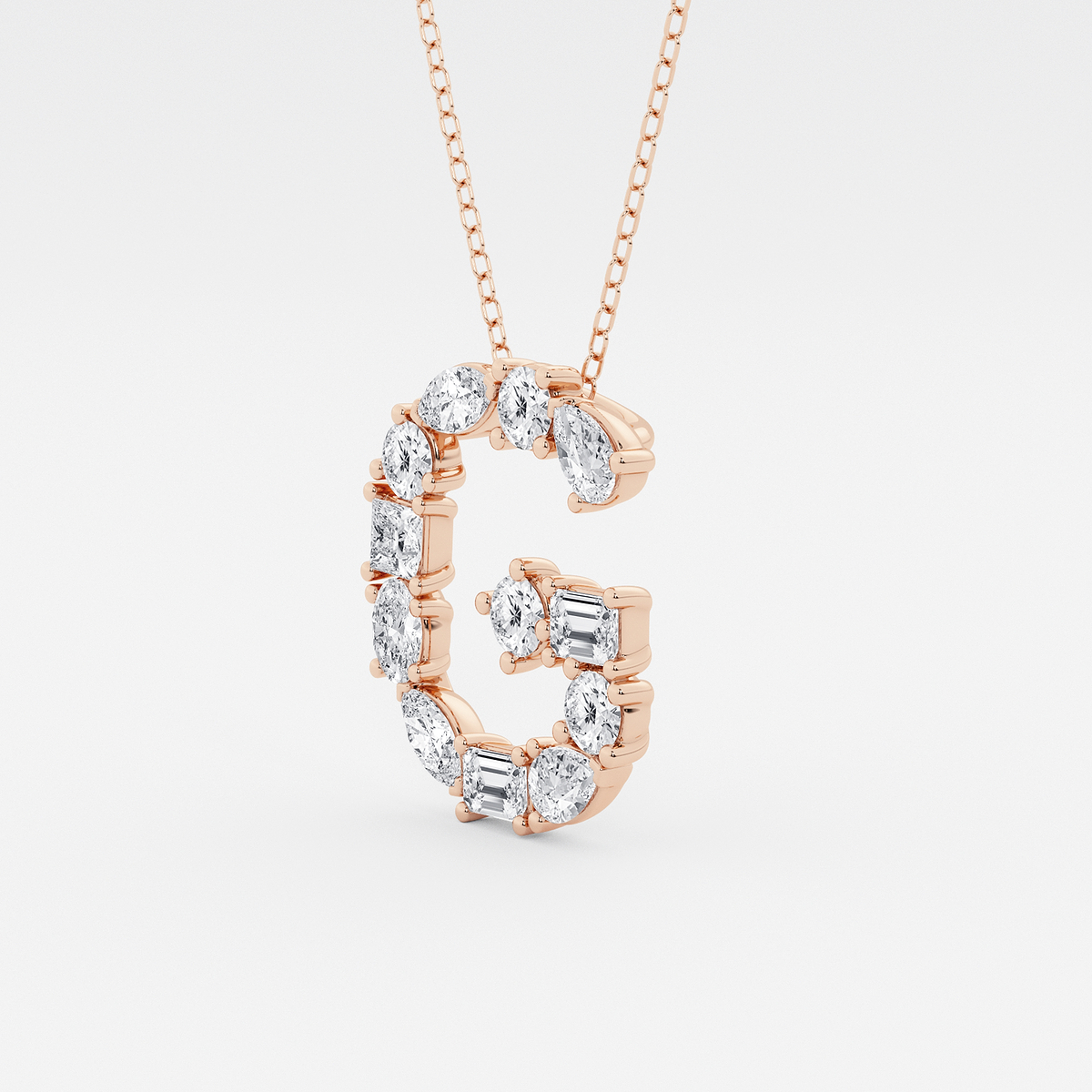 Additional Image 1 for  1 3/4 ctw Mosaic Multi-Shape Initial G Pendant