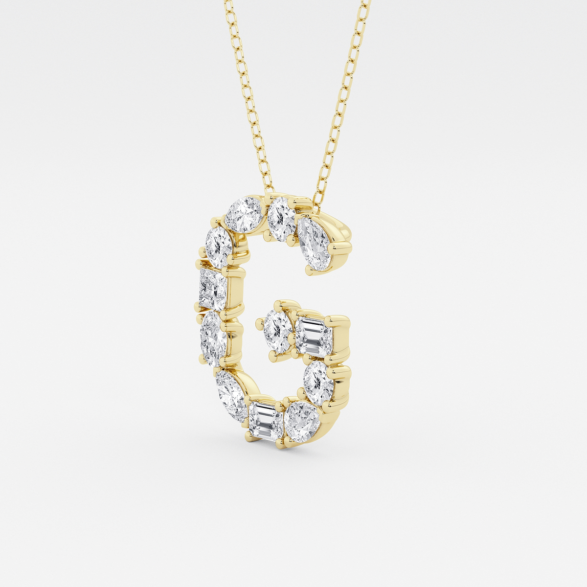 Additional Image 1 for  1 3/4 ctw Mosaic Multi-Shape Initial G Pendant